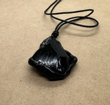 Raw Natural Black Obsidian Necklace