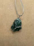 Wired Green Obsidian Pendant