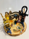 Egyptian Miniature Display with Crystals