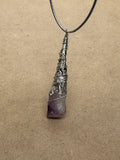 Wired Amethyst Point Crystal Necklace 3