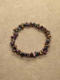 Rainbow Hematite Crystal  Chip Bracelet