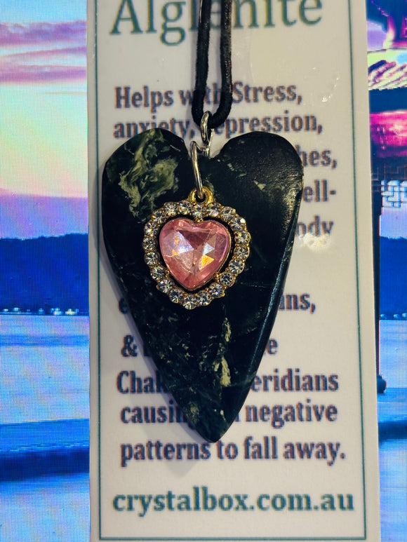 Alglenite Heart with Pink Love Heart – Crystal Box