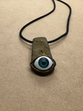 Handmade Gold Aura Quartz with Evil Eye Necklace