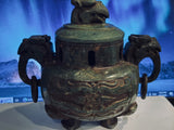Antique Old Hand Made Jade Incense Jar