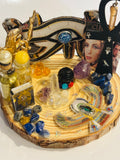 Egyptian Miniature Display with Crystals