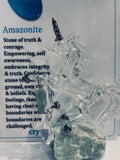 Crystal Unicorn with Amazonite Display 10 cm tall.