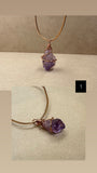 Copper Wired Amethyst Point Crystal Necklace