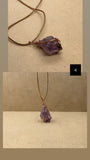 Copper Wired Amethyst Point Crystal Necklace