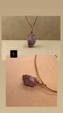 Copper Wired Amethyst Point Crystal Necklace