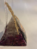 Cleopatra Ruby and Rose Quartz Pyramid Orgonite