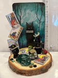 Miniature Black Cat & Crow Tarot Figurine.