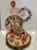 Hello Kitty Miniature Display with real Rose Buds & Crystal Tree.