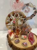 Hello Kitty Miniature Display with real Rose Buds & Crystal Tree.
