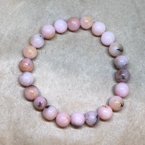 Pink Opal Crystal Beaded Bracelet